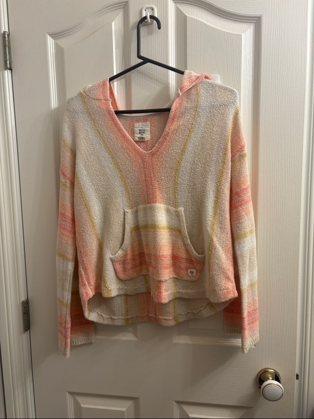 Billabong Peach and Cream Knit Hoodie